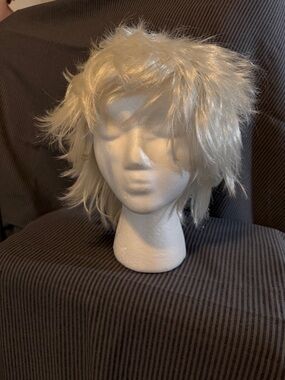 White Short Shag Synthetic Wig for Women